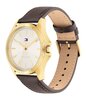 Horloge TOMMY HILFIGER BRUCE Heren 1792204 Analoog Behuizing Mineraal Zilverkleurig Bracelette Leer Bruin Etanchéiteiten 3 ATM