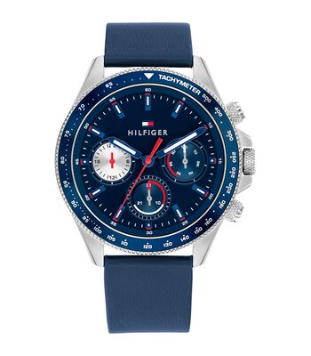 Horloge TOMMY HILFIGER CLARK Heren 1792209 Analoog Behuizing MINERAAL Blauw Bracelette Leer Blauw Etanchéiteiten 5BAR