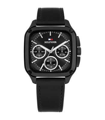 Horloge TOMMY HILFIGER HERALD Heren 1792220 Analoog Behuizing MINERAAL Zwart Bracelette Leer Zwart Etanchéiteiten 5BAR