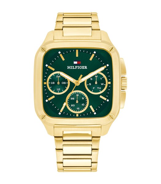 Horloge TOMMY HILFIGER HERALD Heren 1792223 Analoog Behuizing MINERAAL Groen Bracelette Staal Geelgoudkleurig Etanchéiteiten 5BAR