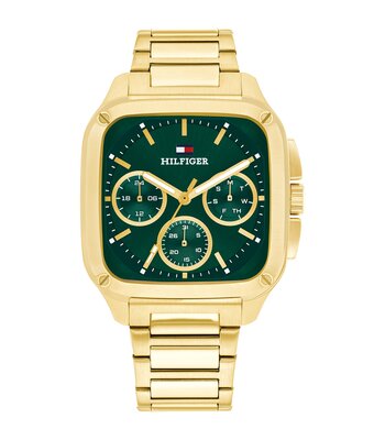 Horloge TOMMY HILFIGER HERALD Heren 1792223 Analoog Behuizing MINERAAL Groen Bracelette Staal Geelgoudkleurig Etanchéiteiten 5BAR