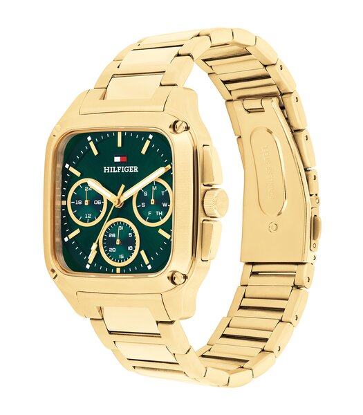 Horloge TOMMY HILFIGER HERALD Heren 1792223 Analoog Behuizing MINERAAL Groen Bracelette Staal Geelgoudkleurig Etanchéiteiten 5BAR