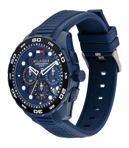 Montre TOMMY HILFIGER TH-REGATTA Homme 1792232 Analogue Cadran MINERAL Bleu Bracelet Silicone Bleu Etanchéité 10BAR