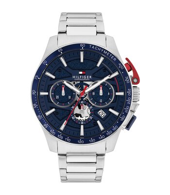 Horloge TOMMY HILFIGER BANK Heren 1792261 Analoog Behuizing MINERAAL Blauw Bracelette Roestvrij staal Staal Etanchéiteiten 5BAR