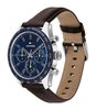 Montre TOMMY HILFIGER HAMPTON Homme 1792276 Analogique Cadran Minéral Bleu Bracelet Cuir Brun Etanchéité 5 ATM