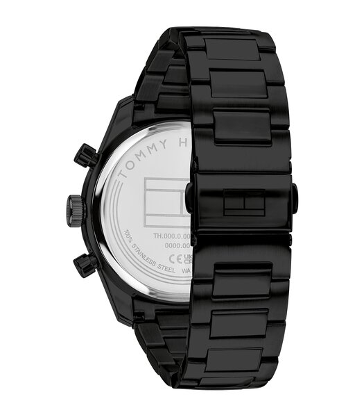 Montre TOMMY HILFIGER HAMPTON Homme 1792280 Analogique Cadran Minéral Noir Bracelet Acier inoxydable Noir Etanchéité 5 ATM