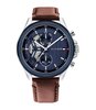 Montre TOMMY HILFIGER CLARK Homme 1792287 Analogique Cadran Minéral Bleu Bracelet Cuir Brun Etanchéité 5 ATM