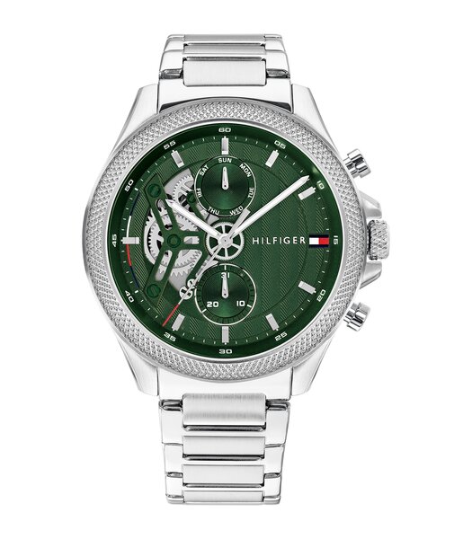 Montre TOMMY HILFIGER CLARK Homme 1792290 Analogique Cadran Minéral Vert Bracelet Acier inoxydable Acier Etanchéité 5 ATM