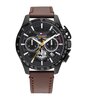 Montre TOMMY HILFIGER BANK Homme 1792291 Analogique Cadran Minéral Noir Bracelet Cuir Brun Etanchéité 5 ATM