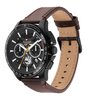 Montre TOMMY HILFIGER BANK Homme 1792291 Analogique Cadran Minéral Noir Bracelet Cuir Brun Etanchéité 5 ATM