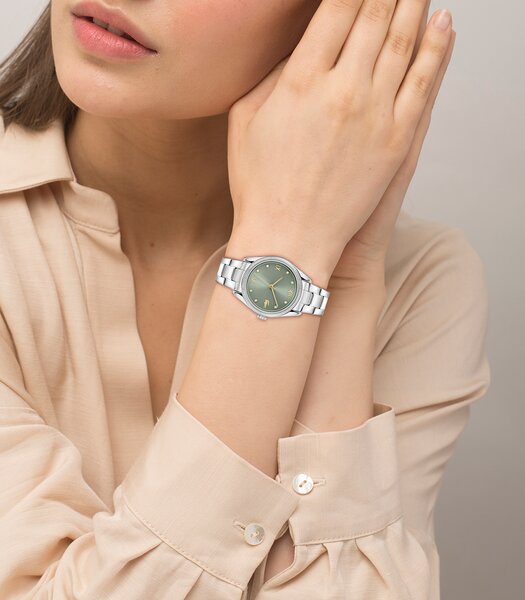 Horloge LACOSTE CLASSIC ELEGANCE Dames 2001421 Analoog Behuizing MINERAAL Groen Bracelette Roestvrij staal Staal Etanchéiteiten 5BAR