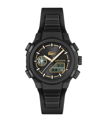 Horloge LACOSTE SPORT INSPIRED Dames 2001434 Analoog Behuizing MINERAAL Zwart Bracelette Silicone Zwart Etanchéiteiten 10BAR