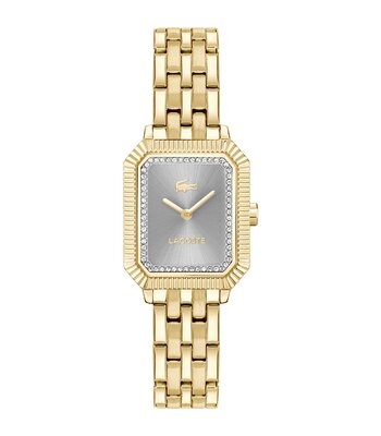 Horloge LACOSTE CLASSIC ELEGANCE Dames 2001441 Analoog Behuizing MINERAAL Grijs Bracelette Staal Geelgoudkleurig Etanchéiteiten 3BAR