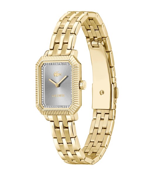 Horloge LACOSTE CLASSIC ELEGANCE Dames 2001441 Analoog Behuizing MINERAAL Grijs Bracelette Staal Geelgoudkleurig Etanchéiteiten 3BAR