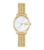 Horloge LACOSTE CLASSIC ELEGANCE Dames 2001500 Analoog Behuizing MINERAAL Wit Bracelette Staal Geelgoudkleurig Etanchéiteiten 5BAR