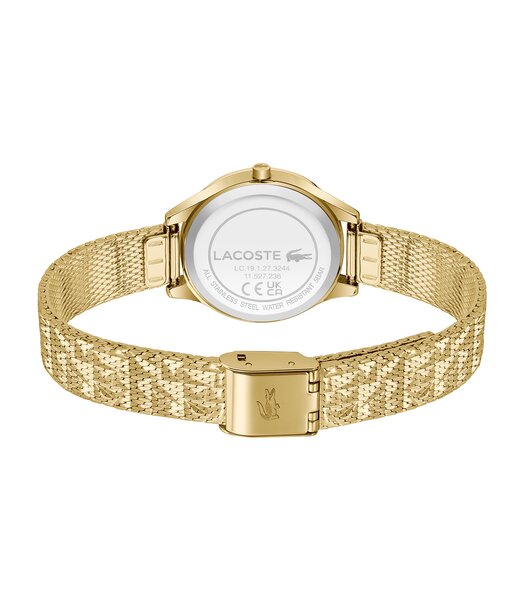 Horloge LACOSTE CLASSIC ELEGANCE Dames 2001500 Analoog Behuizing MINERAAL Wit Bracelette Staal Geelgoudkleurig Etanchéiteiten 5BAR