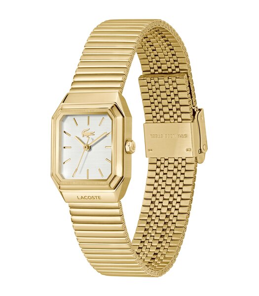 Montre LACOSTE RENE Femme 2001505 Analogue Cadran MINERAL Blanc Bracelet Acier inoxydable Acier / or jaune Etanchéité 5BAR