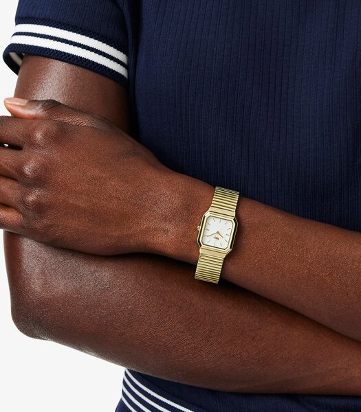 Montre LACOSTE RENE Femme 2001505 Analogue Cadran MINERAL Blanc Bracelet Acier inoxydable Acier / or jaune Etanchéité 5BAR
