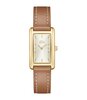 Horloge LACOSTE CROISETTE Dames 2001523 Analoog Behuizing Mineraal Grijs Bracelette Leer Bruin Etanchéiteiten 3 ATM