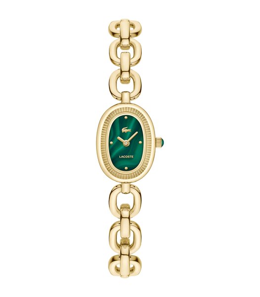 Horloge LACOSTE LACOSTE PETITE PARISIENNE Dames 2001539 Analoog Behuizing Mineraal Groen Bracelette Roestvrij staal Staal / geelgoudkleurig Etanchéite