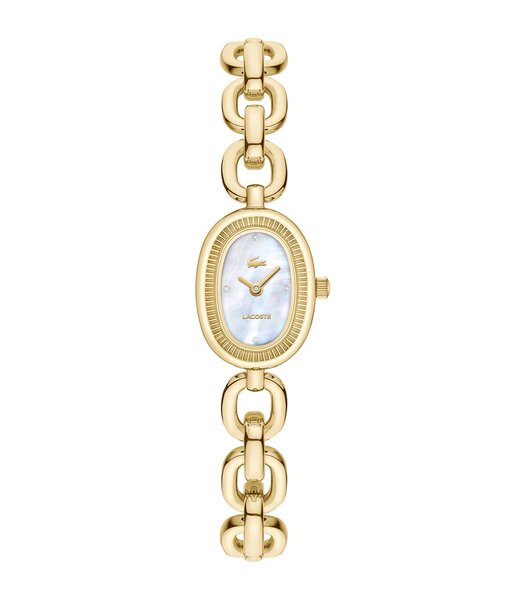 Horloge LACOSTE LACOSTE PETITE PARISIENNE Dames 2001540 Analoog Behuizing Mineraal Parelmoer Bracelette Roestvrij staal Staal / geelgoudkleurig Etanch