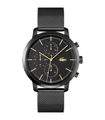 Horloge LACOSTE LIFESTYLE Heren 2011194 Analoog Behuizing MINERAAL Zwart Bracelette Staal Zwart Clip / clasp Etanchéiteiten 5BAR