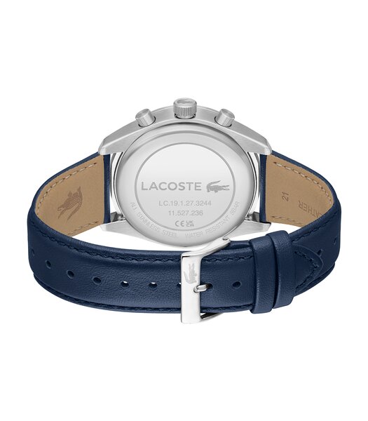 Horloge LACOSTE Heren 2011344 Analoog Behuizing MINERAAL Blauw Bracelette Leer Blauw Etanchéiteiten 5BAR