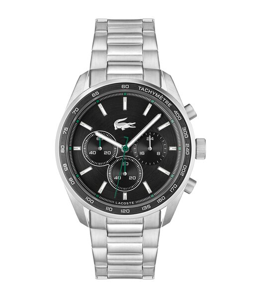 Horloge LACOSTE Heren 2011347 Analoog Behuizing MINERAAL Zwart Bracelette Roestvrij staal Staal Etanchéiteiten 5BAR