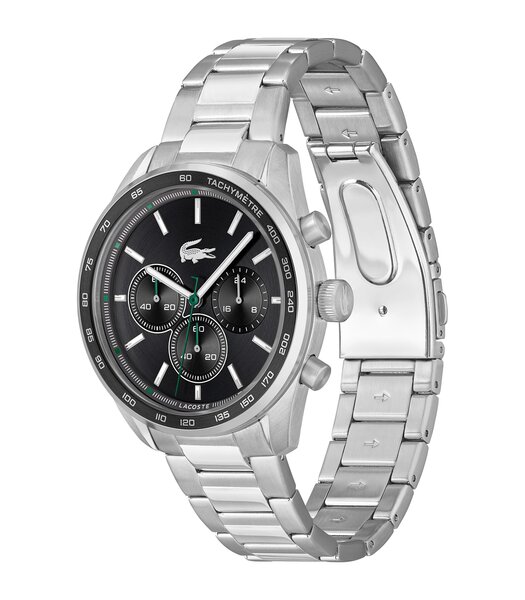 Horloge LACOSTE Heren 2011347 Analoog Behuizing MINERAAL Zwart Bracelette Roestvrij staal Staal Etanchéiteiten 5BAR