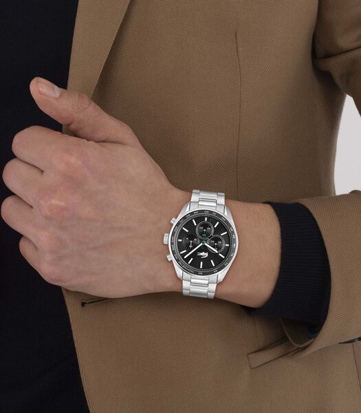 Horloge LACOSTE Heren 2011347 Analoog Behuizing MINERAAL Zwart Bracelette Roestvrij staal Staal Etanchéiteiten 5BAR
