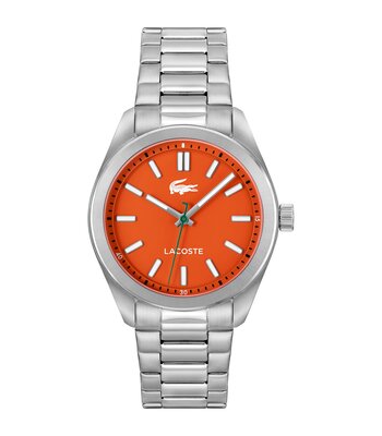 Horloge LACOSTE Heren 2011353 Analoog Behuizing MINERAAL Oranje Bracelette Roestvrij staal Staal Etanchéiteiten 5BAR