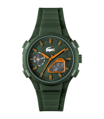 Horloge LACOSTE LC33 Heren 2011367 Analoog Behuizing MINERAAL KHAKI Bracelette Silicone KHAKI Etanchéiteiten 10BAR