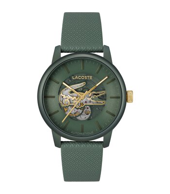 Horloge LACOSTE LACOSTE.12.12 AUTOMATIC Heren 2011384 Analoog Behuizing MINERAAL Groen Bracelette Leer Groen Etanchéiteiten 5BAR