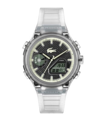 Horloge LACOSTE SPORT INSPIRED Heren 2011401 Analoog Behuizing MINERAAL Transparant Bracelette Silicone Transparant Etanchéiteiten 10BAR