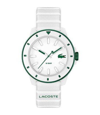 Horloge LACOSTE SPORT INSPIRED Heren 2011415 Analoog Behuizing MINERAAL Wit Bracelette Silicone Wit Etanchéiteiten 10BAR