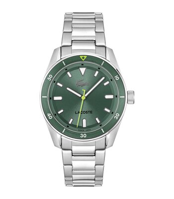 Horloge LACOSTE CLASSIC ELEGANCE Heren 2011425 Analoog Behuizing MINERAAL Groen Bracelette Roestvrij staal Staal Etanchéiteiten 5BAR