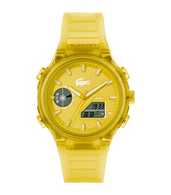 Horloge LACOSTE SPORT INSPIRED Heren 2011430 Analoog Behuizing MINERAAL Geel Bracelette Silicone Geel Etanchéiteiten 10BAR