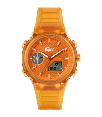 Horloge LACOSTE SPORT INSPIRED Heren 2011431 Analoog Behuizing MINERAAL Oranje Bracelette Silicone Oranje Etanchéiteiten 10BAR