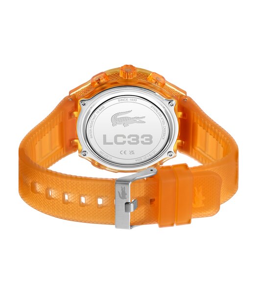 Horloge LACOSTE SPORT INSPIRED Heren 2011431 Analoog Behuizing MINERAAL Oranje Bracelette Silicone Oranje Etanchéiteiten 10BAR