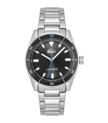 Horloge LACOSTE CLASSIC ELEGANCE Heren 2011433 Analoog Behuizing MINERAAL Zwart Bracelette Roestvrij staal Staal Etanchéiteiten 5BAR