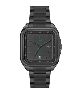 Horloge LACOSTE LIFESTYLE Heren 2011461 Analoog Behuizing MINERAAL Zwart Bracelette Staal Zwart Etanchéiteiten 5BAR
