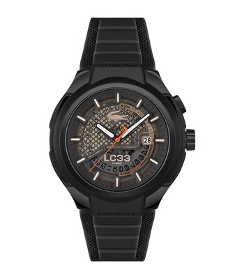 Horloge LACOSTE SPORT INSPIRED Heren 2011468 Analoog Behuizing MINERAAL Zwart Bracelette Silicone Zwart Etanchéiteiten 10BAR