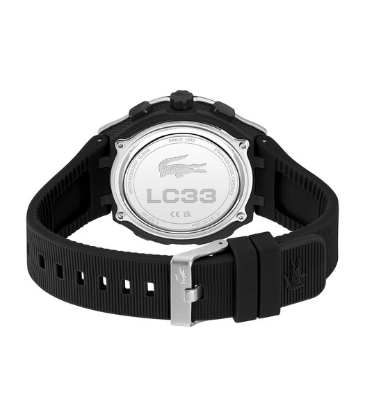 Horloge LACOSTE LC33 Heren 2011516 Digitaal + analoog Behuizing Mineraal Zwart Bracelette Silicone Zwart Etanchéiteiten 10 ATM