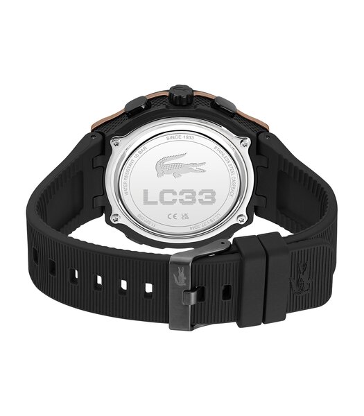 Horloge LACOSTE LC33 Heren 2011517 Digitaal + analoog Behuizing Mineraal Zwart Bracelette Silicone Zwart Etanchéiteiten 10 ATM