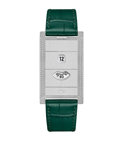 Montre LACOSTE FASHION SHOW Homme 2011524 Analogique Cadran Minéral Gris Bracelet Cuir Vert Etanchéité 5 ATM