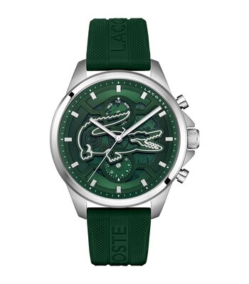 Montre LACOSTE ARTHOR SKELETON Homme 2011536 Analogique Cadran Minéral Vert Bracelet Silicone Vert Etanchéité 5 ATM