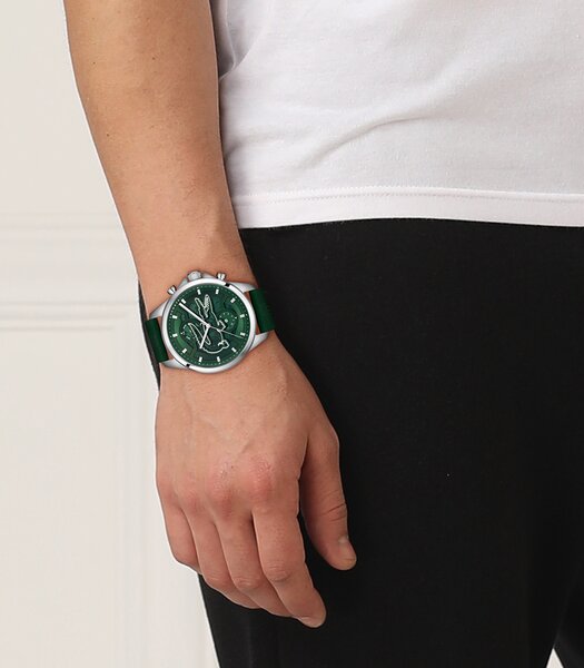 Horloge LACOSTE ARTHOR SKELETON Heren 2011536 Analoog Behuizing Mineraal Groen Bracelette Silicone Groen Etanchéiteiten 5 ATM