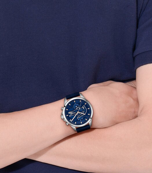 Montre LACOSTE ARTHOR SKELETON Homme 2011538 Analogique Cadran Minéral Bleu Bracelet Silicone Bleu Etanchéité 5 ATM