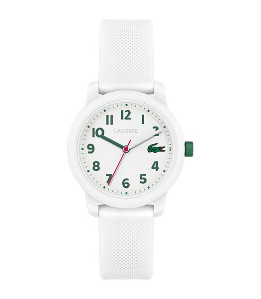 Horloge LACOSTE SPORT INSPIRED Kinderen 2030039 Analoog Behuizing MINERAAL Wit Bracelette Silicone Wit Boucle ardillon Etanchéiteiten 5BAR