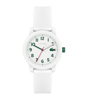 Horloge LACOSTE SPORT INSPIRED Kinderen 2030039 Analoog Behuizing MINERAAL Wit Bracelette Silicone Wit Boucle ardillon Etanchéiteiten 5BAR